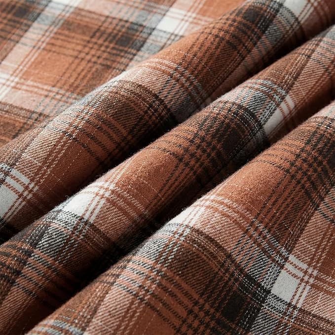 Horaldaily Caramel Brown Farmhouse Plaid Fall Decorative Blanket Throw, Autumn Rustic Soft Lightweight Blanket for Couch Sofa Bed Lounging Decoration, Ideal Gifts for Kids Adults Self, 50x60