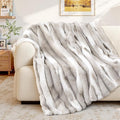 Faux Rabbit Fur Throw Blanket – 850GSM Thick & Warm, Ultra Soft Plush Blanket for Couch, Bed, Sofa, Ideal Gift for Women, 60" × 80", Grey