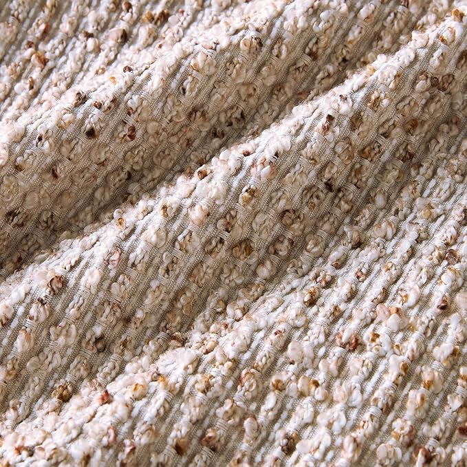 Allorry Decorative Couch Throw Pillow Covers 12x20 Set of 2 Beige Striped Soft Wool Pillow Covers Neutral Textured Boho Cushion Covers for Modern Farmhouse Sofa Bedroom Living Room Decor SY012-A12