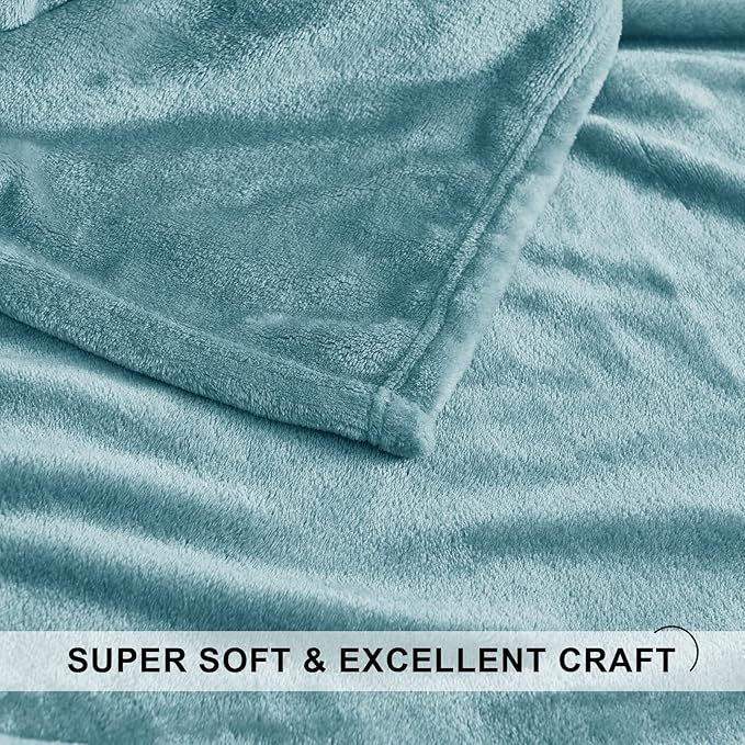 StangH Flannel Fleece Soft Throw Blankets Twin Size, Lightweight Microfiber Fuzzy Blanket for Couch, Warmer Bed Blankets for All Seasons Sofa & Dorm, (Twin Size 60 x 80, Stone Blue)