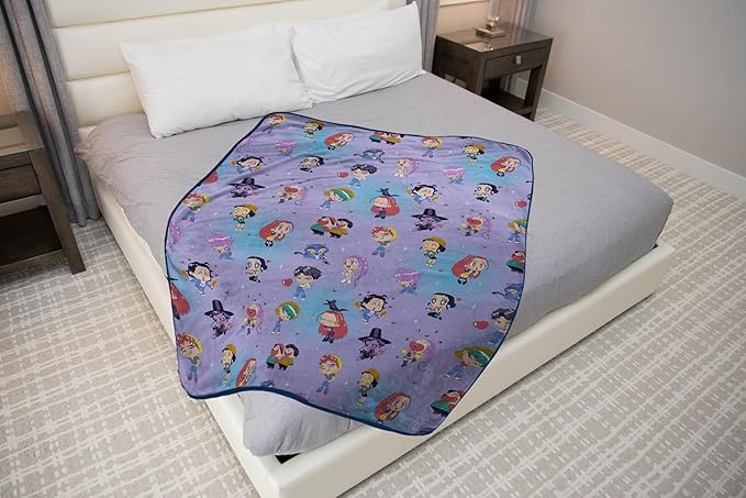Jay Franco Kids Plush Throw Blanket – Ultra Soft Cozy Plush Fleece for Bed, Couch, Sofa, Home Décor, Official Licenseds Huntrix and Saja Boys, Light Purple - Kpop Demon Hunters, 46x60 - Throw Blanket