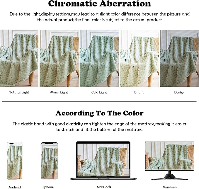 NEWCOSPLAY Super Soft Throw Blanket Green Premium Silky Flannel Fleece 3D Waffle Checkered Lightweight Bed Blanket All Season Use (Sage Green, Throw(50"x70"))