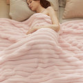 Bedsure King Size Blanket for Bed - 350GSM Super GentleSoft Fuzzy Fluffy Cozy Blankets for Women, Cute Large Plush Fleece Throws for Girls, Pink，108x90 Inches, Wider Striped Design