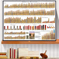 Pennclys American Bullets Wall Art Bullet Chart Poster Canvas Art Prints for Home Room Decor 24x36 Inch Unframed