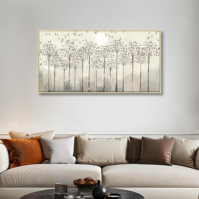 Scenery Abstract Wall Paintings Framed Canvas Wall Art For Living Room Large Office Wall Decor For Bedroom Wall Decorations Pictures Artwork Canvas Prints Boho Home Wall Decor Natural Wood Framed