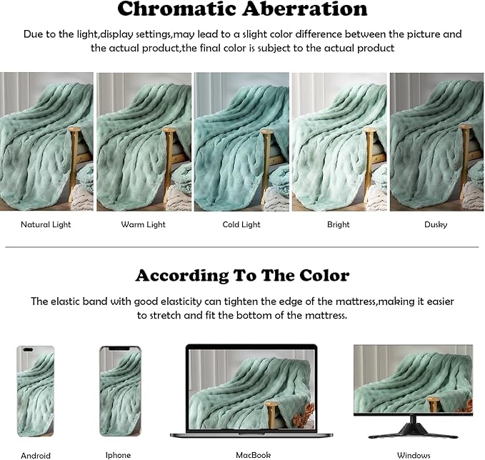 NEWCOSPLAY Throw Blanket for Couch Green Super Soft Flannel Fleece 3D Bubble Lightweight Bed Blanket All Season Use (New Sage Green, Throw(50"x60"))