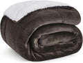 Bedsure GentleSoft Sherpa Fleece Twin Size Blanket for Couch, Non-Heated, Thick and Warm Throw for Women and Men, Soft Fuzzy Plush Twin Blanket for Winter, Brown, 60x80 Inches