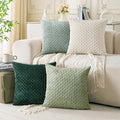 Set of 4 Sage Forest Green Decorative Throw Pillow Covers 20x20 Inch Corduroy Pillow Covers for Bed Couch Sofa Living Room Soft Square Cushion Cases