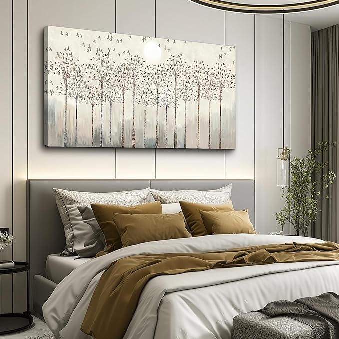 Canvas Wall Art for Living Room Trees and Birds Abstract Paintings kitchen Wall Decor Office Canvas Prints Artworks Pictures Wall Decorations for Bedroom,Large size Fashion Modern Home Decoration