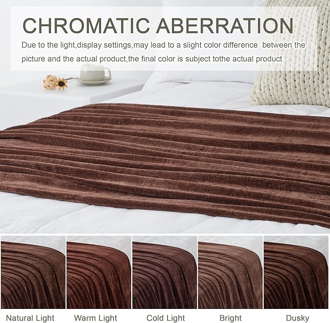 Chenille Throw Blanket for Couch 50"X 60", Soft Cozy Throws with Fringe Tassel for Bed Sofa Chair Cover, Lightweight Knitted Decorative Boho Blankets for Living Room, Dark Brown