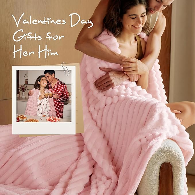 Bedsure GentleSoft Pink Throw Blanket for Couch - Birthday Gifts for Teen Girls Her Sister, Soft Cozy Cute Small Fleece Throw Blanket for Girls, Coral Pink Room Home Decor, 50x60 Inches