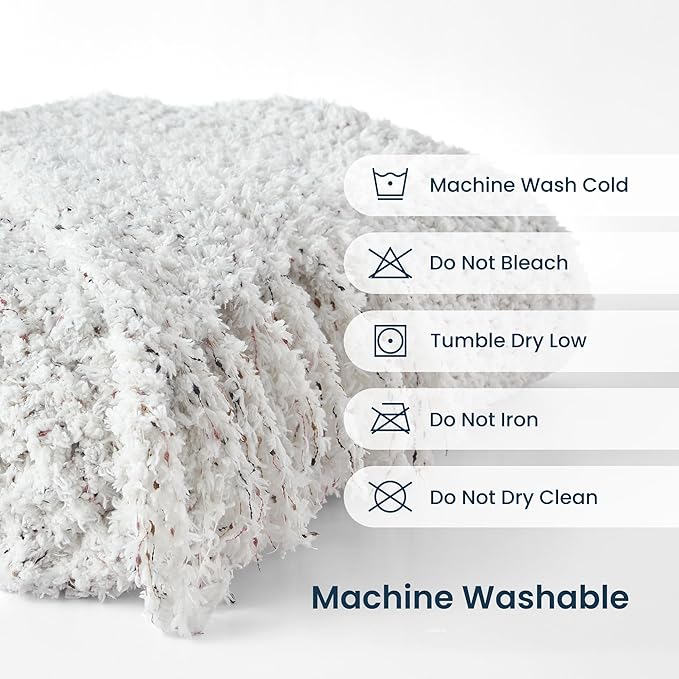 SLEEP ZONE Throw Blanket for Couch, Luxury Boho Throw Blankets for Bed All Season Cozy Bed Blankets 60"x80", White