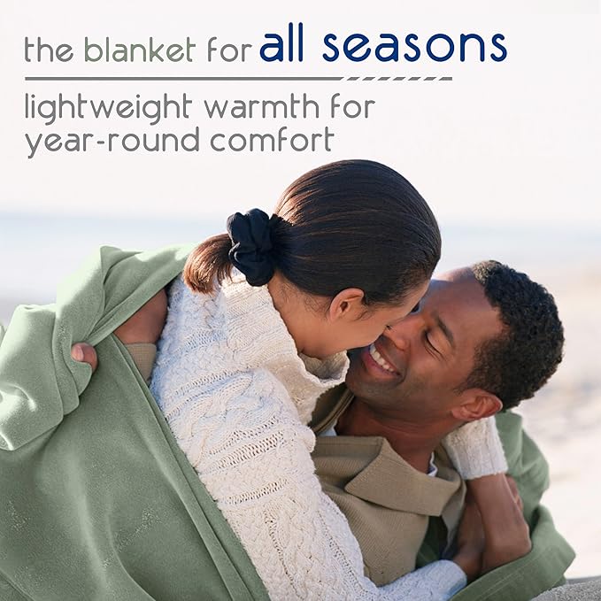 King Throw Blanket - Original Blanket - Snuggle-Ready - Durable Machine Washable Pet Friendly - All-Season Comfort - Layering Bed Sofa Blanket - Blanket for Bed - Cozy Throw Blanket - Sage Green