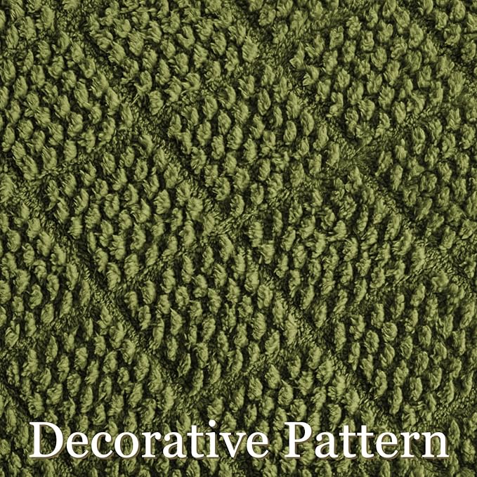 Whale Flotilla Fuzzy Fleece Throw Blanket for Couch, Bed, Soft Fluffy Jacquard Waffle Blankets for All Season, Lightweight and Warm, 50x60 Inch, Olive