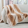Krifey Faux Fur Blanket for Couch, Soft Bed Throw, Cozy Fuzzy Plush Thick Warm Blanket, Faux Rabbit Fleece, Christmas Birthday Gifts for Girls Women Mom Men, Dorm Room Decor, Deer Print, 50x60in