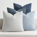 MIULEE Pack of 4 Decorative Textured Boucle Throw Pillow Covers 20x20 Inch Neutral Blue Accent Solid Pillow Cases Couch Cushion Covers for Modern Farmhouse Boho Bed Livingroom Home Decor