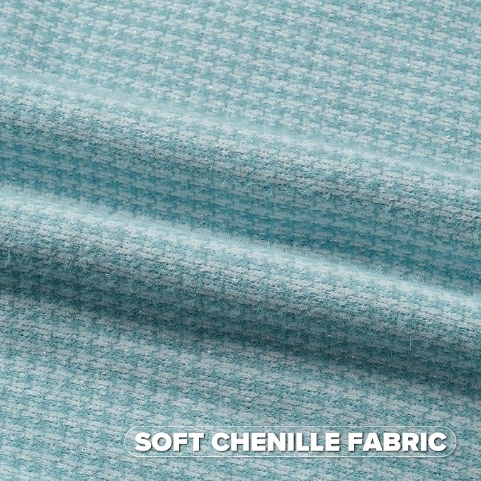 FUTEI Light Blue Decorative Throw Pillow Covers 18x18 Inch Set of 2,Soft Houndstooth Gingham Textured Cushion Case,Modern Home Decor for Couch Bed Living Room