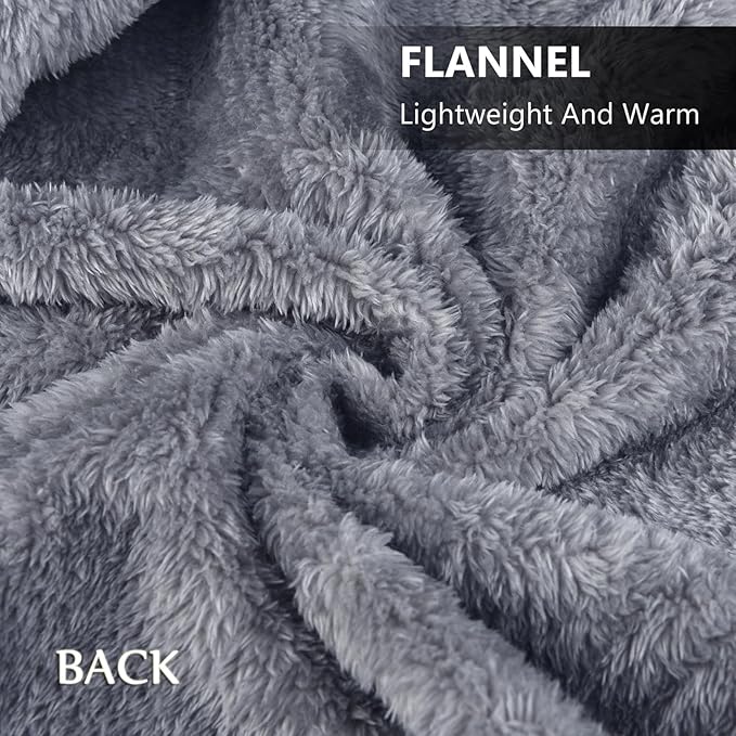 forestfish Fleece Wearable Blanket Oversized, Comfy Lightweight Lap Blanket Poncho Throw with Buttons, 63“x 55”(White)