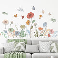 Zonon 6 Pcs Flowers Wall Decals Stickers Vinyl Removable Peel and Stick Colorful Dragonflies Floral Wall Murals Decor for Bedroom Living Room Nursery(Bohemian)