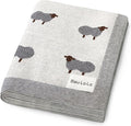 Luxury Cotton Knit Swaddle Baby Blanket - Soft Cozy Lightweight Unisex Receiving Swaddler Stroller Quilt Blanket for Shower Gift Registry for Newborns Infants Toddlers (Sheep - Ivory)