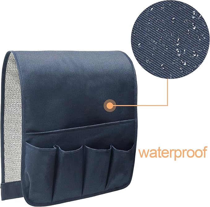 MDSTOP 5 Pockets Remote Control Holder, Magazine Rack, Space Saver Organizer, Draped Over Sofa, Couch, Recliner Armrest