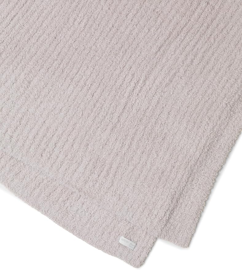 Barefoot Dreams® CozyChic® Ribbed Bed Blanket, Ultra Soft Plush Microfiber Blanket for Bed, Warm & Lightweight Cozy Bedding Layer, Textured Knit, Full/Queen Size, Stone