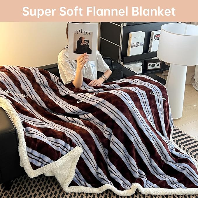Twin Size Fleece Blanket for Bed - Soft Cozy Fuzzy Blankets, Reversible Plush & Warm Blanket for Couch, Sofa - Gift for Women, Mom, Girl - Winter Fluffy Home Decor 45"x60"