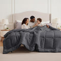 Bedsure Comforter Duvet Insert - Quilted Comforters Oversize Queen Size, All Season Duvet, GentleSoft Down Alternative Bedding, with 8 Tabs, Gifts for Women/Men, Grey, Oversize Queen 98 x 98 Inches