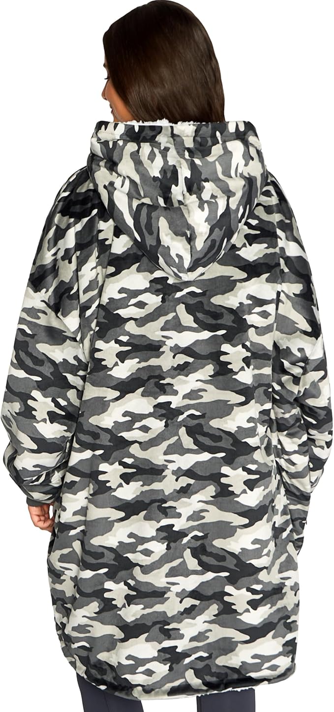 Bare Home Wearable Blanket Hoodie - Soft Plush Sherpa - Warm and Cozy - Oversized Wearable Blanket - Adult & Kid Sizes