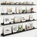 Floating Picture Ledge Shelves for Wall Set of 4, 56 Inch Wall Shelves with Lip Long Large Nursery Book Shelf for Toys Storage Kids Bookshelf Wall Mounted Living Room Bedroom Decor Frames