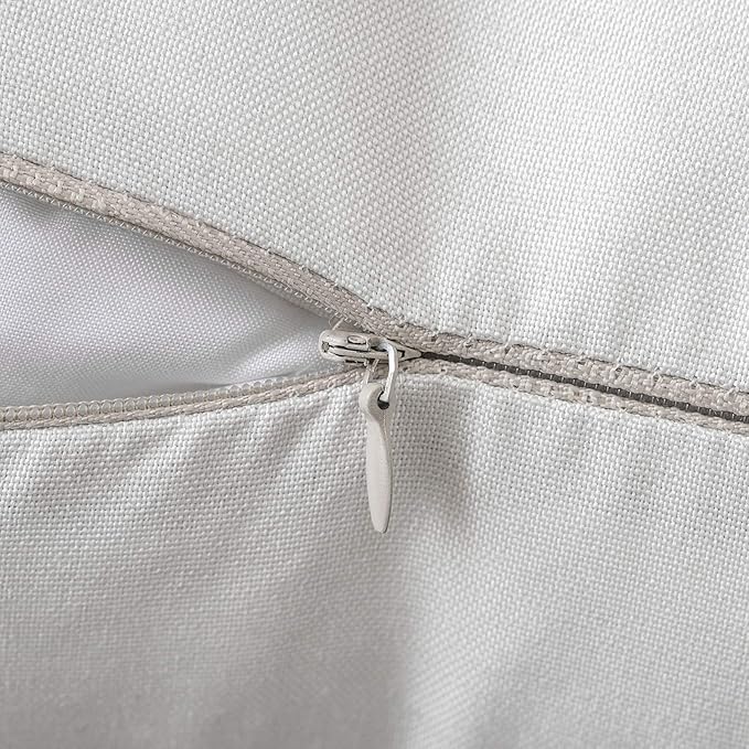 MIULEE Pack of 2 Decorative Outdoor Solid Waterproof Throw Pillow Covers Faux Linen Garden Farmhouse Cushion Cases for Patio Tent Balcony Couch Sofa 18x18 Inch White