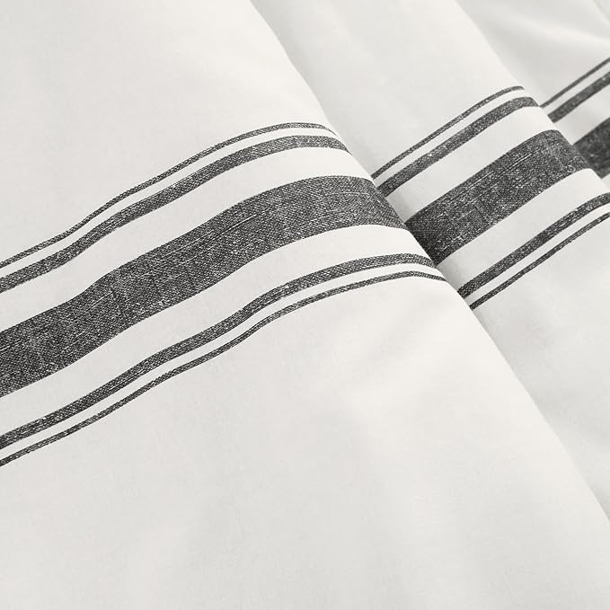Lush Decor Farmhouse Stripe Reversible Throw, Single, 50" W x 60" L, Black - Classic Modern Rustic Charm - Cozy Soft Single Pinstripe Print Blanket
