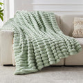 Faux Fur Throw Blanket for Couch, 1000 GSM Cozy Fuzzy Fluffy Soft Plush Thick Bubble Sherpa Blanket for Sofa Bedroom Living Room, Mothers Day Birthday Gifts for Women Home Decor
