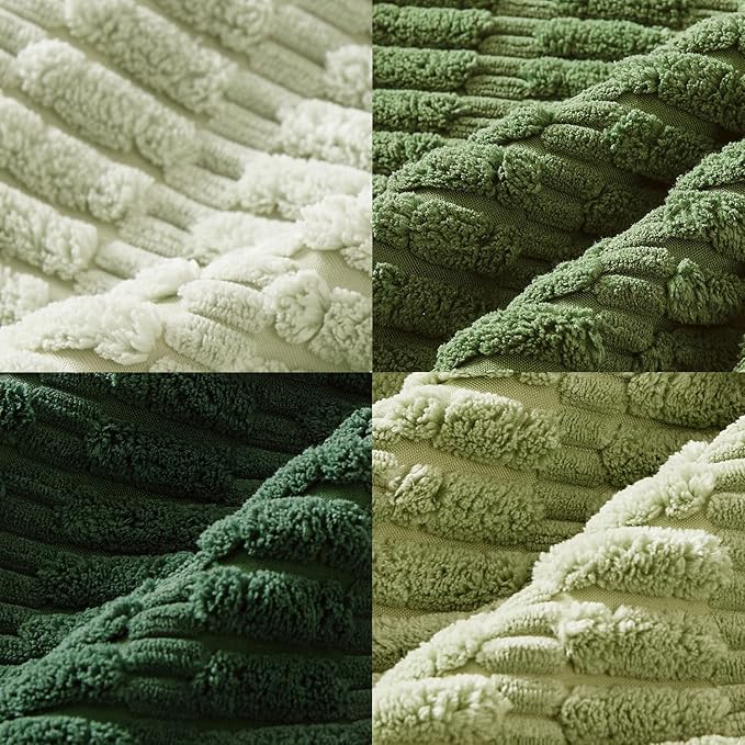 MIULEE Soft Corduroy Spring Throw Pillow Covers Set of 4 Forest Green 18x18 Inch Modern Farmhouse Boho Decorative Accent Cushion Covers for Couch Sofa Bedroom