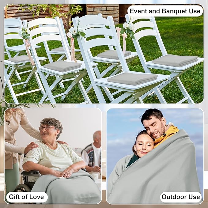 60PCS Gray Fleece Blankets Bulk 50 X 60, Soft Lightweight Throw Blankets Kit Cozy Blankets Bulk for Bed Sofa Couch Warm Pet Fleece Blankets Set for Wedding Homeless Home Office Travel Gift for Seasons