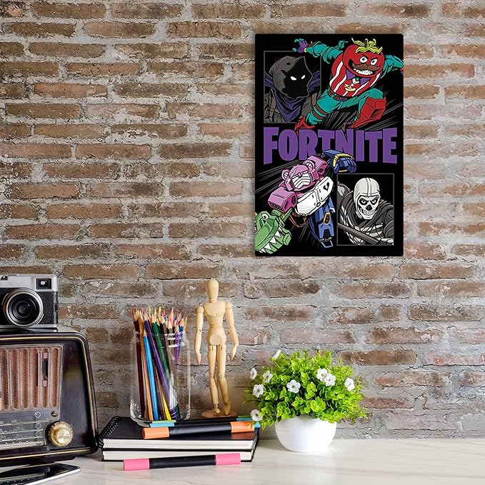 Fortnite Characters Metal Wall Decor - Iconic Fortnite Sign for Bedroom or Game Room