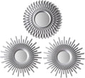 BONNYCO Wall Mirrors Pack of 3 Round Silver Mirrors for Home Decor, Bedroom and Room. Espejos Decorativos de Pared Sala Dormitorio, Circle Wall Decor Minimalist Vintage, Chic. Gifts for Women Mums