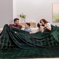 COOVA Oversized King Fleece Blanket 120x120 inches, Soft Cozy Warm Giant Extra Large 10'x10' Blanket for Bed, Sofa, Couch,Travel, Camping, California Huge Big Throw Blanket, Checkered Forest Green