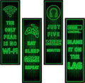Eat Sleep Game Wall Decals Glow in The Dark, Gamer Controller Stickers Decor for Boy Bedroom, Joystick Video Gaming Kids Playroom Nursery Decoration (Green)