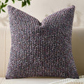 Allorry Decorative Couch Throw Pillow Covers 16x16 Purple Striped Soft Wool Pillow Covers Neutral Textured Boho Cushion Covers for Modern Farmhouse Sofa Bedroom Living Room Decor SY011-E16
