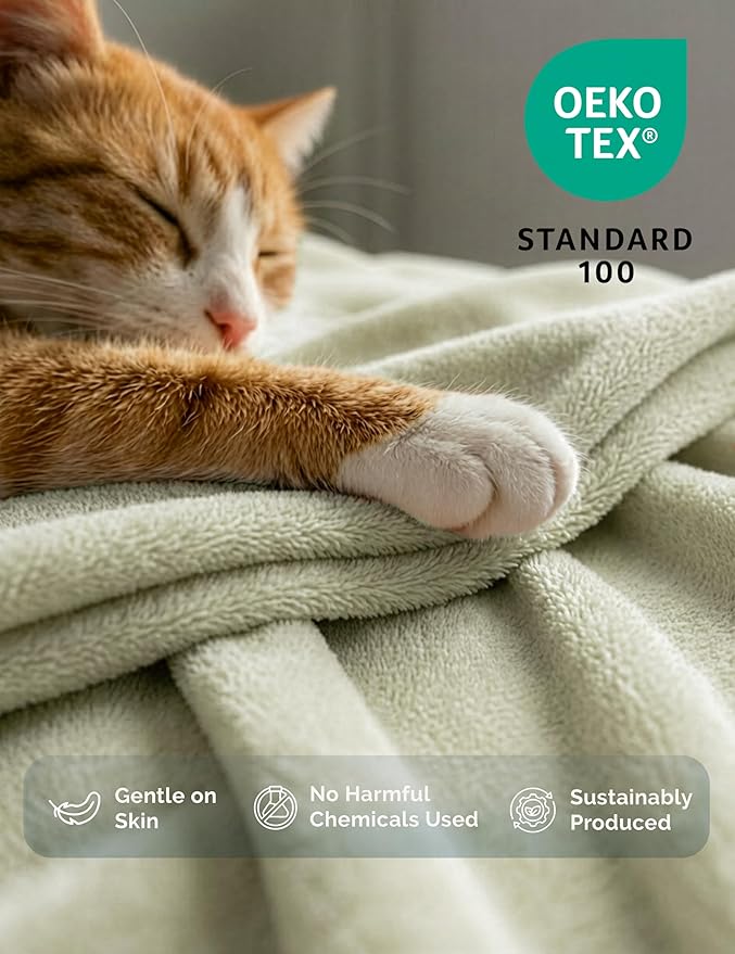 Casa Platino Fleece Blanket King Size – 300 GSM Fleece Throw for Bed or Couch – Soft Cozy Warm Holiday Winter Blanket for Bed, Fuzzy Plush Elegant Gifts for Men & Women - 108x90 Inch - Mineral