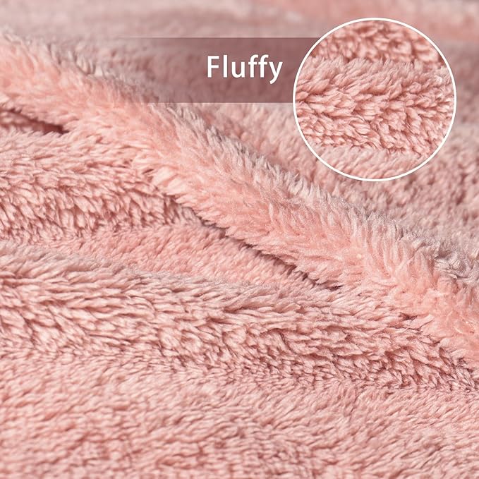 Exclusivo Mezcla King Size Blanket for Bed, Super Soft Velvet Plush Fleece Blankets, Fuzzy Cozy and Warm for Winter, 90x104 Inches, Pink