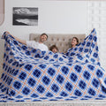 COOVA Oversized King Fleece Blanket 120x120 inches, Soft Cozy Warm Giant Extra Large 10'x10' Blanket for Bed, Sofa, Couch,Travel, Camping, California Huge Flannel Big Throw Blanket, Rhombus Dark Blue