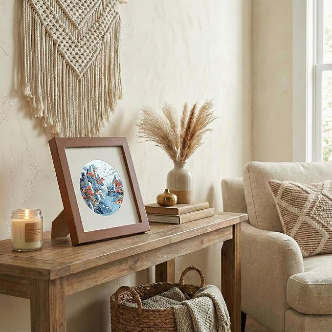 Newscz Framed Wall Art 8.3x8.3 Inch Modern Home Decor for Living Room Bedroom Wall Decor Above Bed & Office Aesthetic Gallery Wall Frame Set Farmhouse & Art Deco Decor Dining Room Kitchen Wall Decor (H-B04)