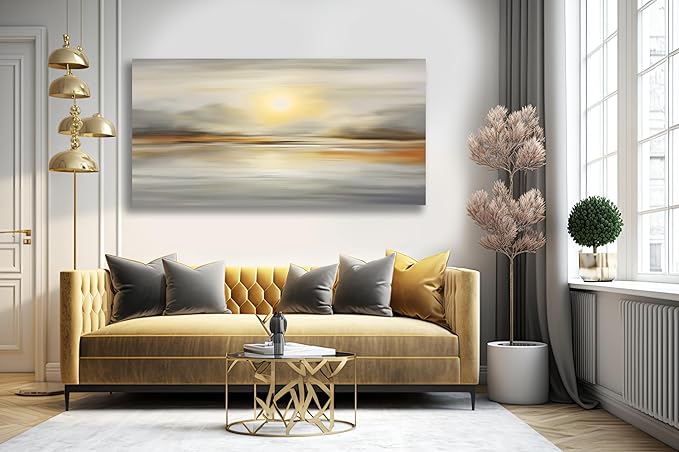 VHMING Abstract Wall Art Seascape Canvas Printing Abstract Art Wall Decor Artwork for Living Room Bedroom Dining Room Home Office Decor 24x48 inch