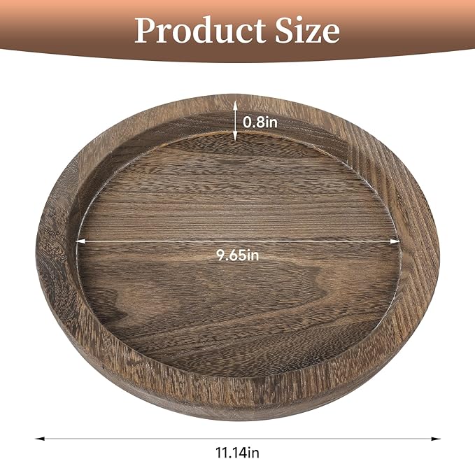 Rustic Farmhouse Wooden Candle Tray Set-Wooden Tray with Flameless Candles & Flowers, for Coffee Table, Dining Table Decor, Living Room&Home Decor, Decor for Living Room Table centerpieces