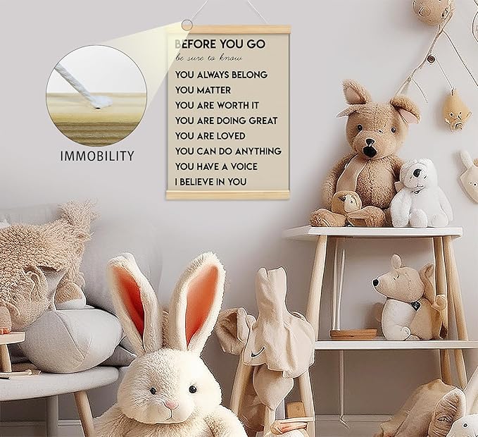 Mental Health Positive Affirmations Inspirational Wall Art Decor, Therapist Calming Teacher Nurse Wall Art for Office, Door Decor for Office Classroom Kids Teen Room Playroom, Wood Posters 12x16 In