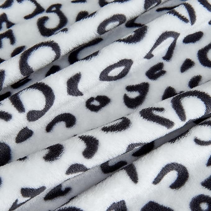 Leopard Print Blanket Fleece Throw for Bed Sofa Travel and Camping, Super Soft Cozy Fluffy Plush Cheetah Print Blanket for All Seasons 50"x60" (Grey)