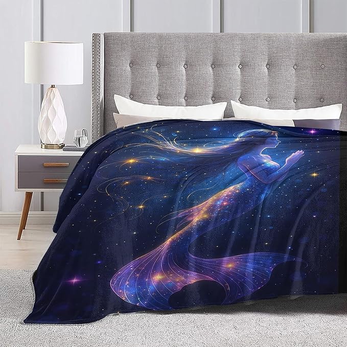 Mermaid Throw Blanket Soft Warm Cozy Mermaids Blankets Fuzzy Plush Fleece Mermaid Blanket Gifts for Couch Bed Sofa Home Decor 40''X50''