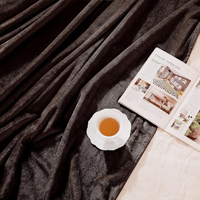 Polar Fleece Throw Blanket for Couch, Twin Bed, Chair, Kids, Adults, Pets 50x60 Soft Cozy Reversible Throw Blanket (Chocolate Brown)